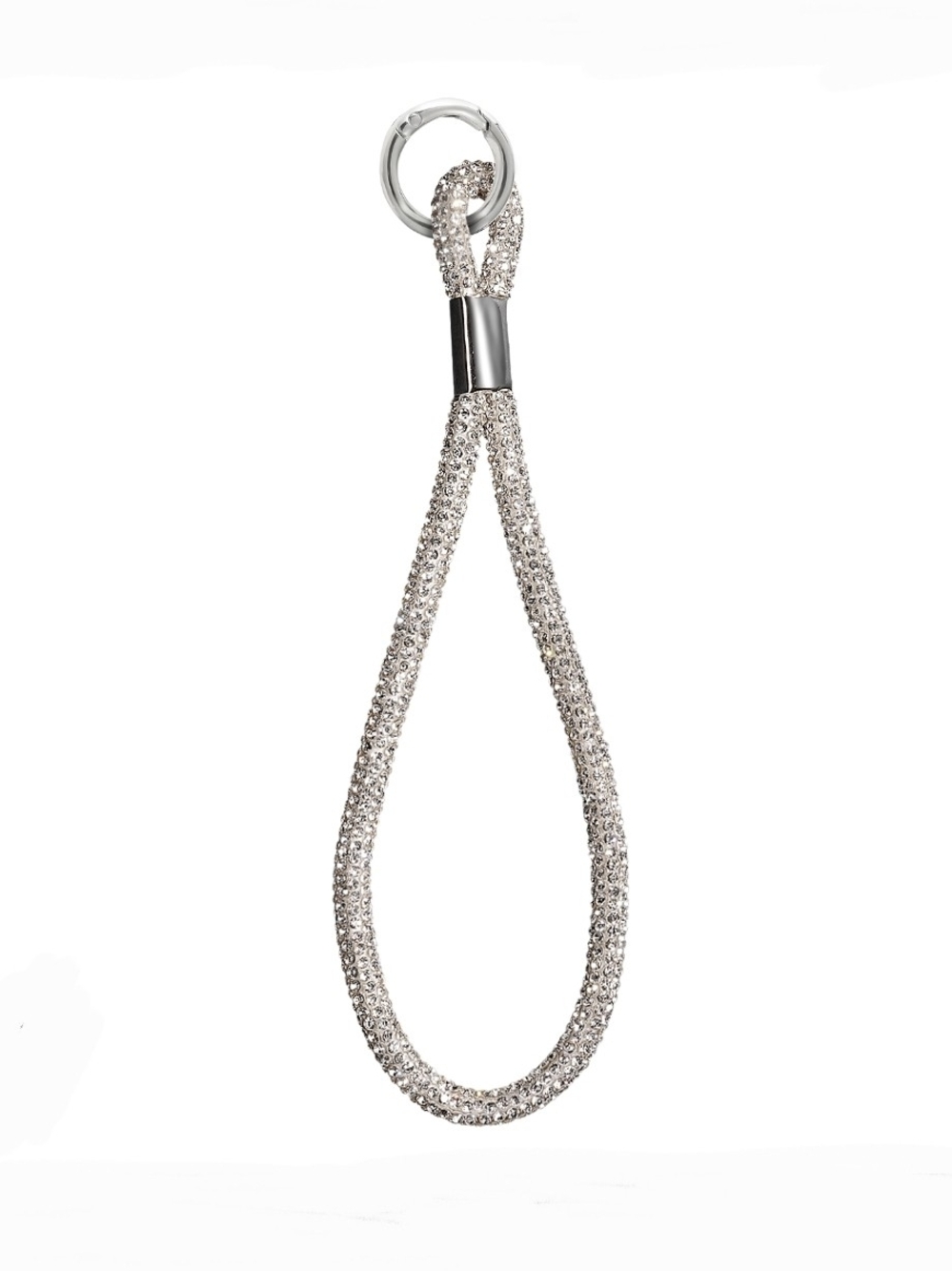 Silver Rhinestone Phone Lanyard/Wristlet Keychain Bag Charm BNIB